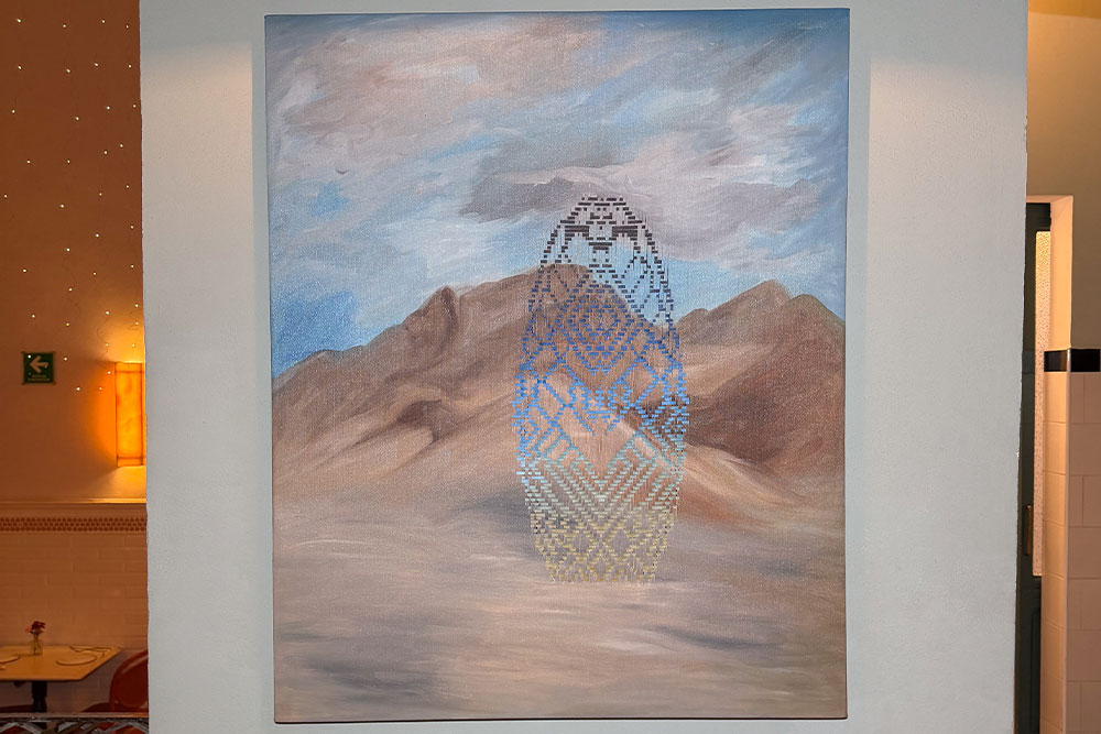 Caminantes nocturnos - Pintura al óleo sobre lienzo tejido 100 x 90 cm